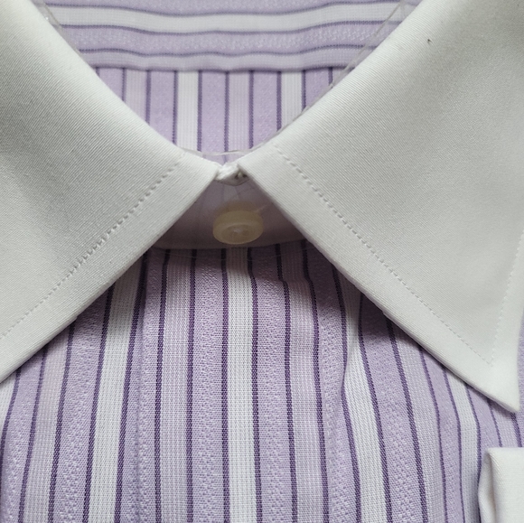 MODENA Men's Stripe Dress Shirt, Size 19 - Picture 5 of 6